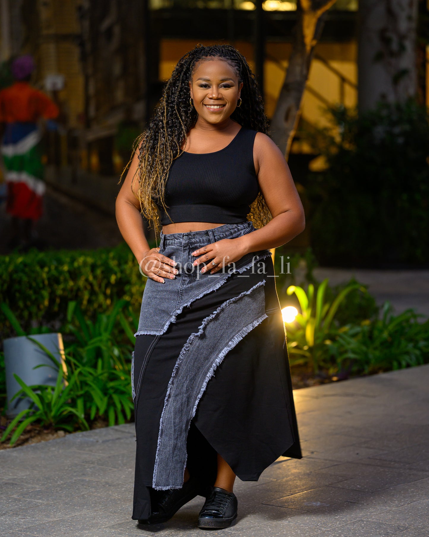 Denim Black Skirt