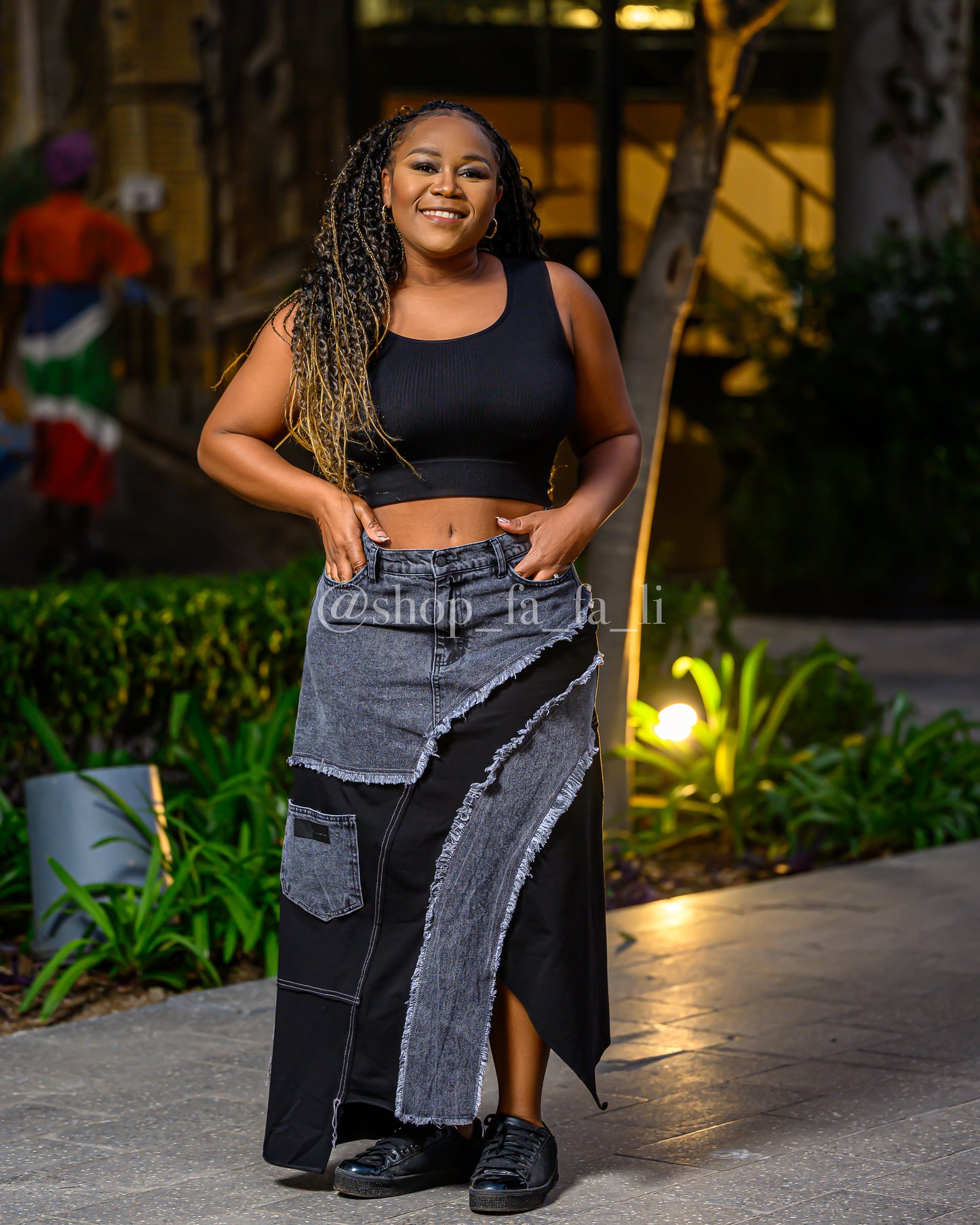 Denim Black Skirt