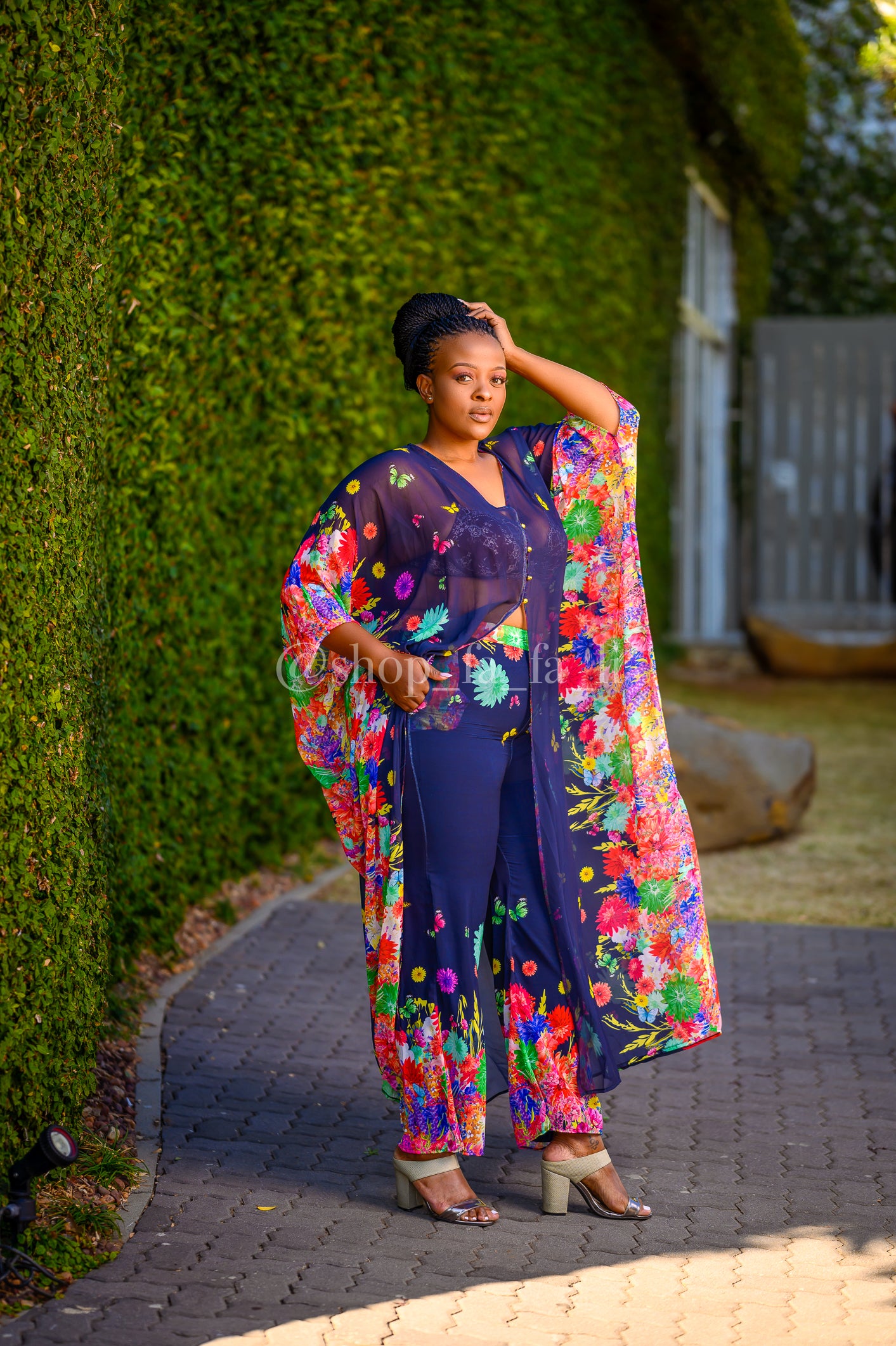 Navy Plus Kimono Set