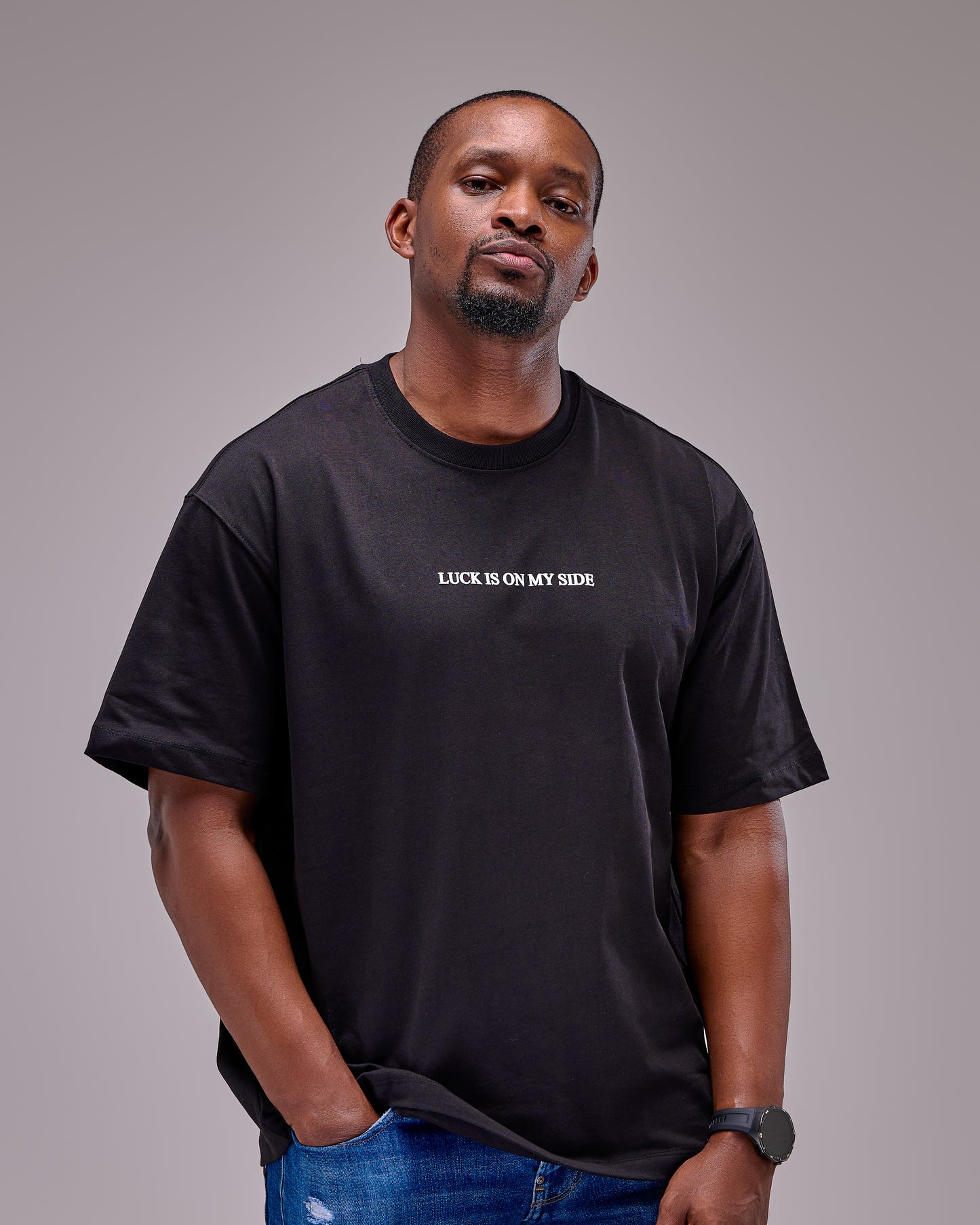 T-shirt -Oversized Black T-Shirt Flower