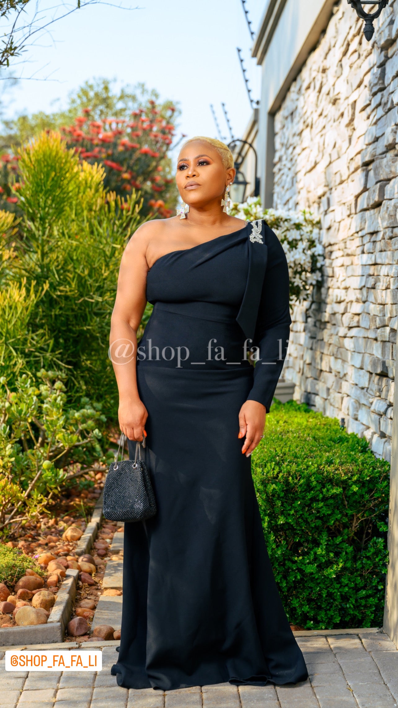 Black  Bling Evening Dress