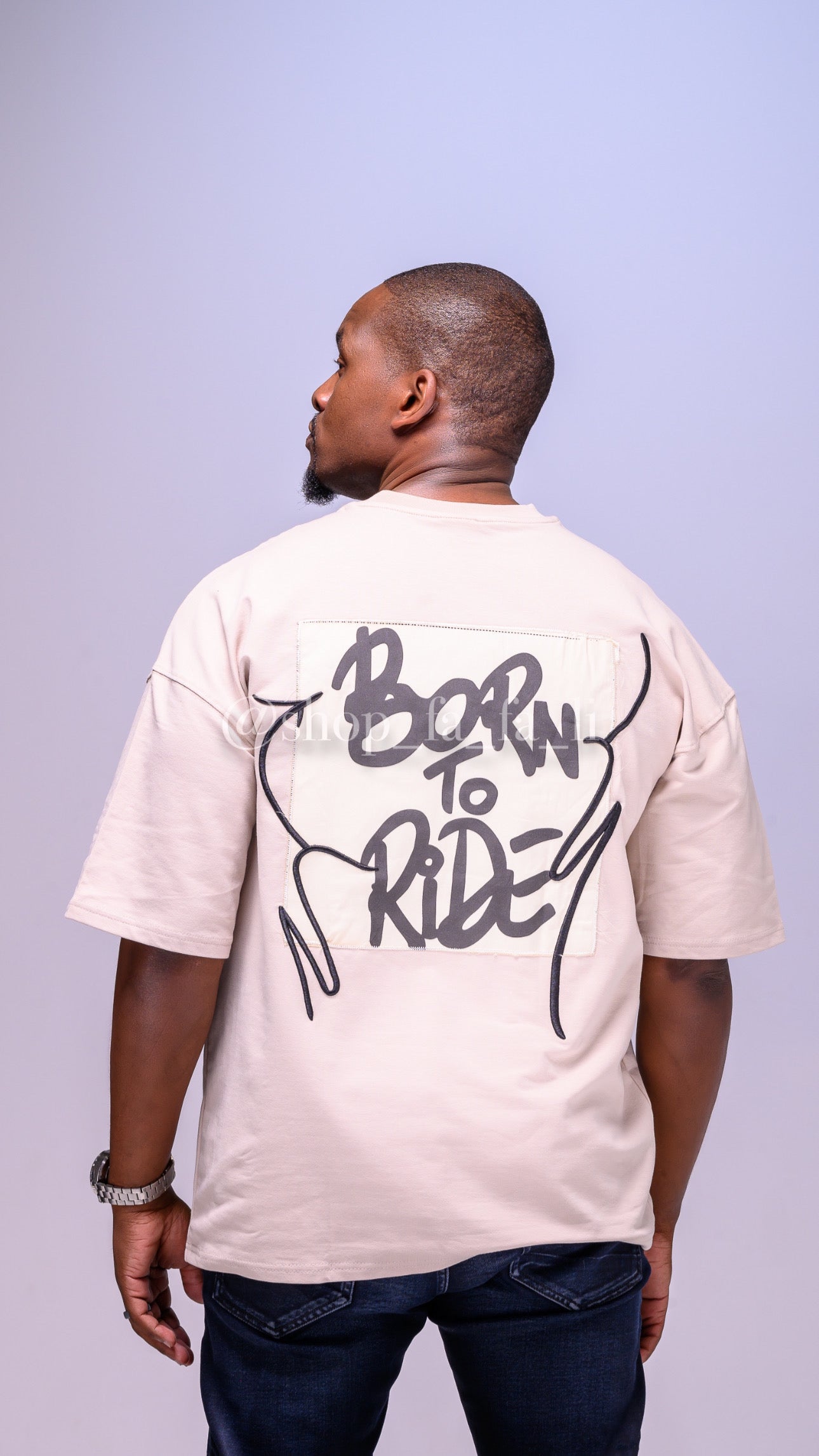 T-shirt  -Oversized Fit Born to Ride