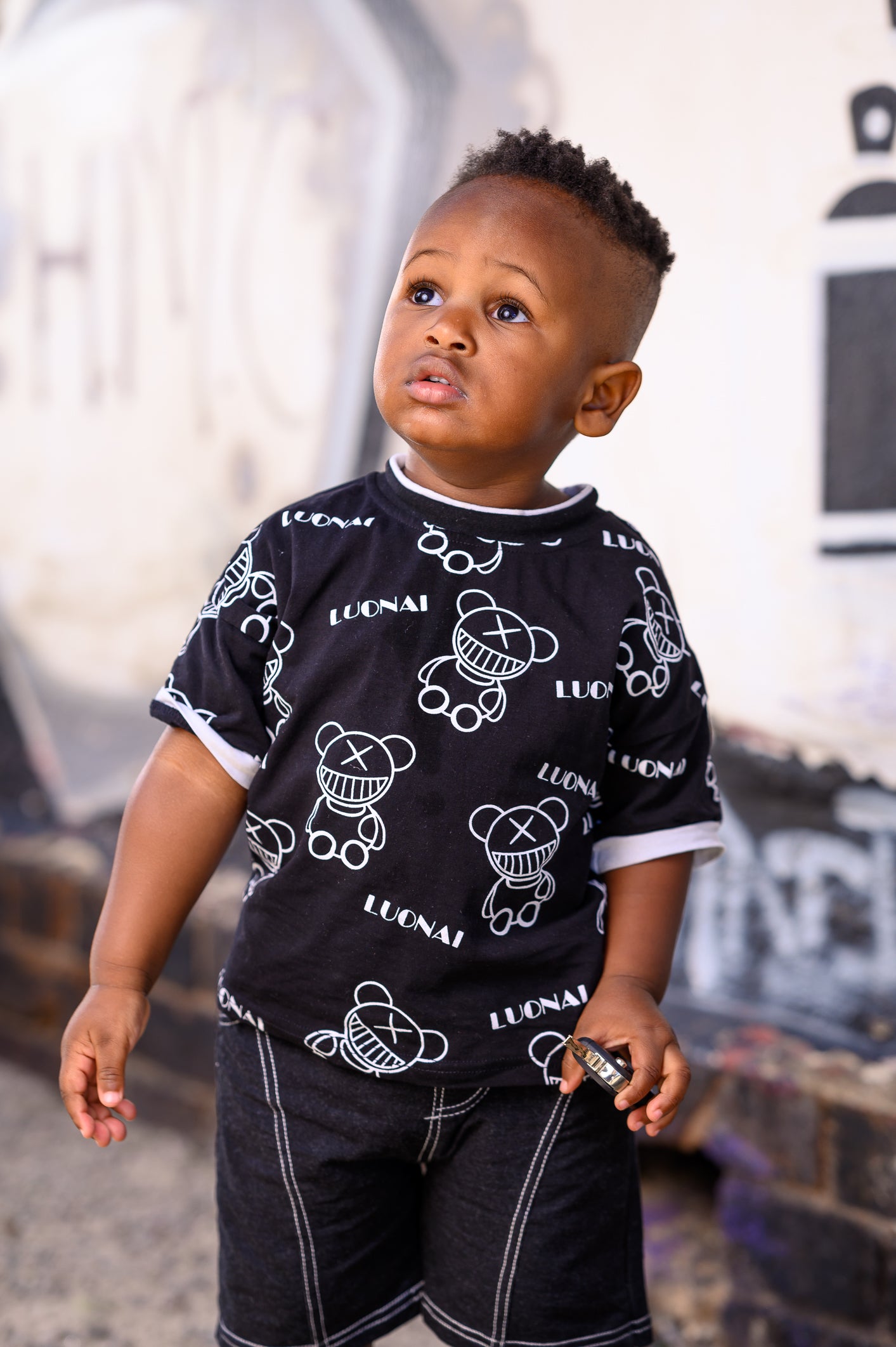 Kids Black Teddy Set