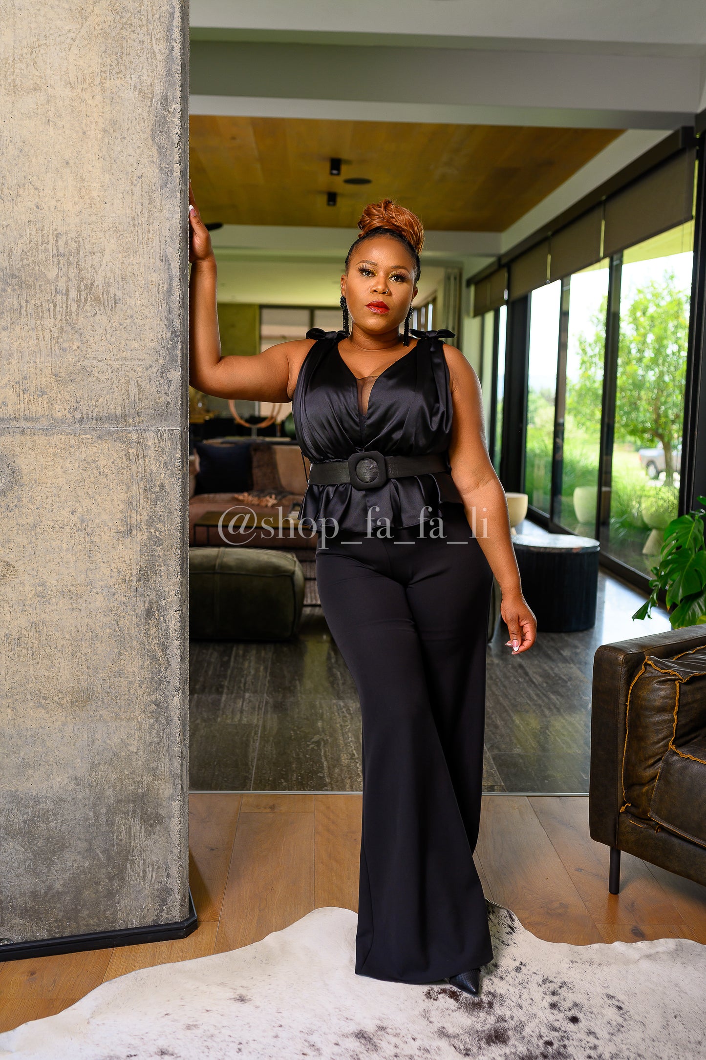 Black Peplum Jumpsuit