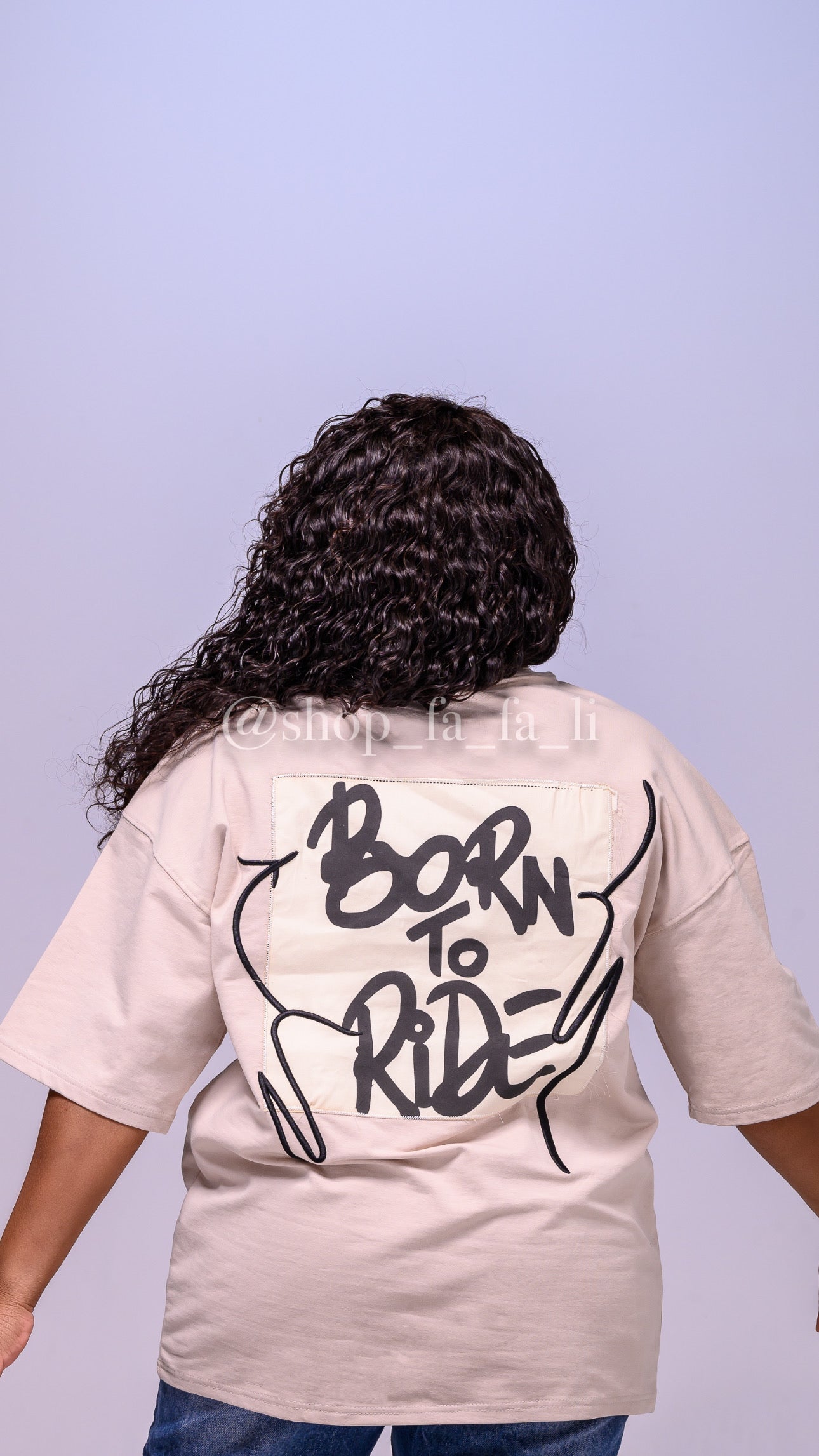 T-shirt  -Oversized Fit Born to Ride