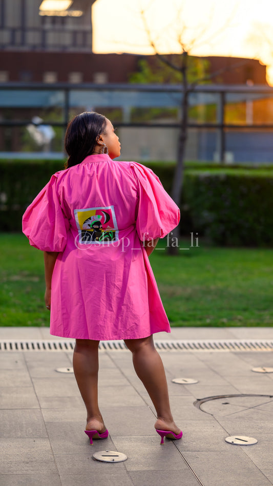 Pink graphic B Dress