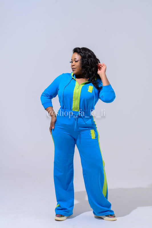 Blue and Lime Tracksuit