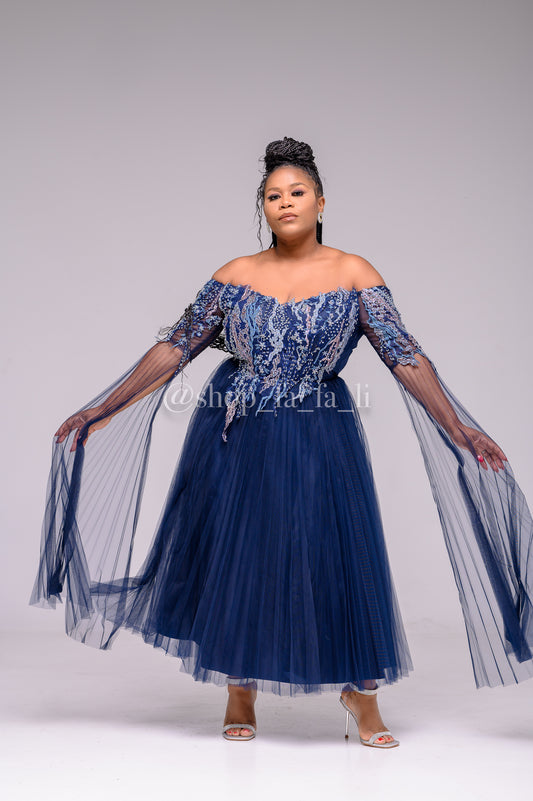 Navy Blue Evening Dress