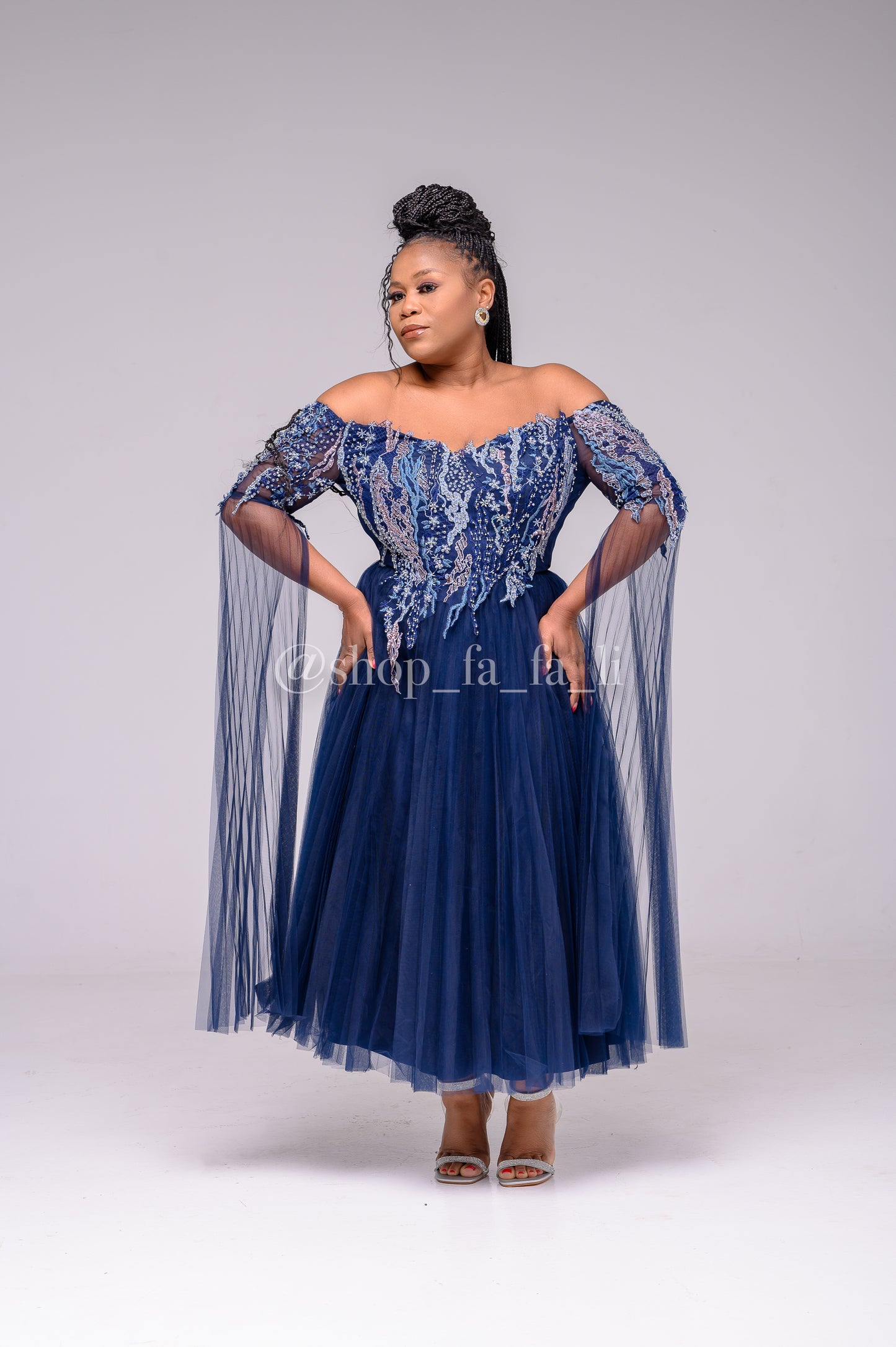 Navy Blue Evening Dress