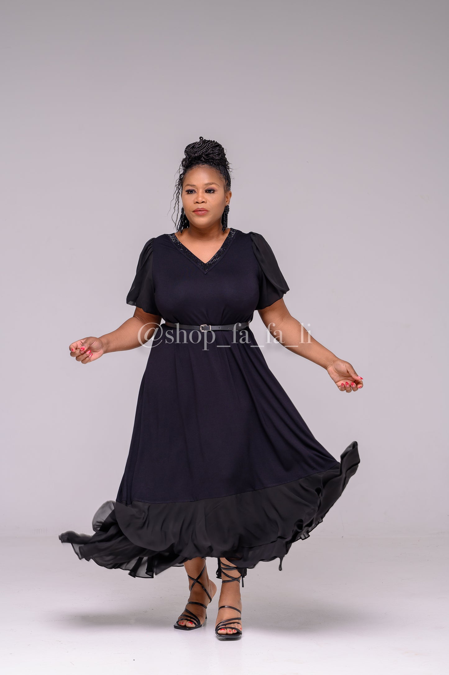 Black Free Flowing Dress