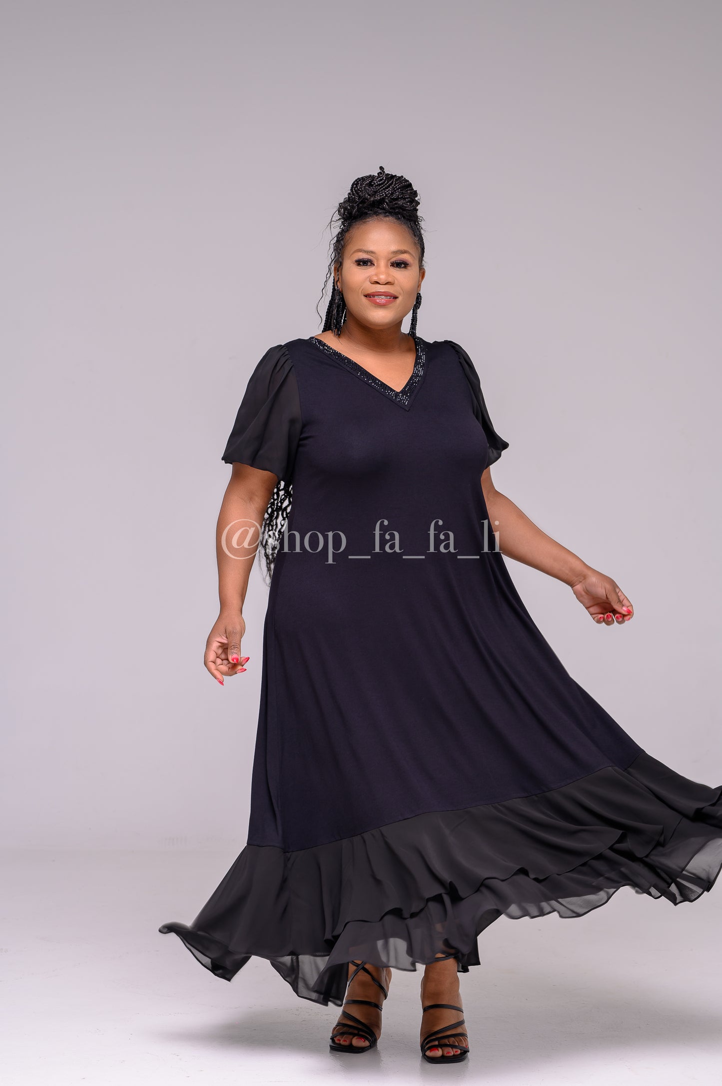 Black Free Flowing Dress