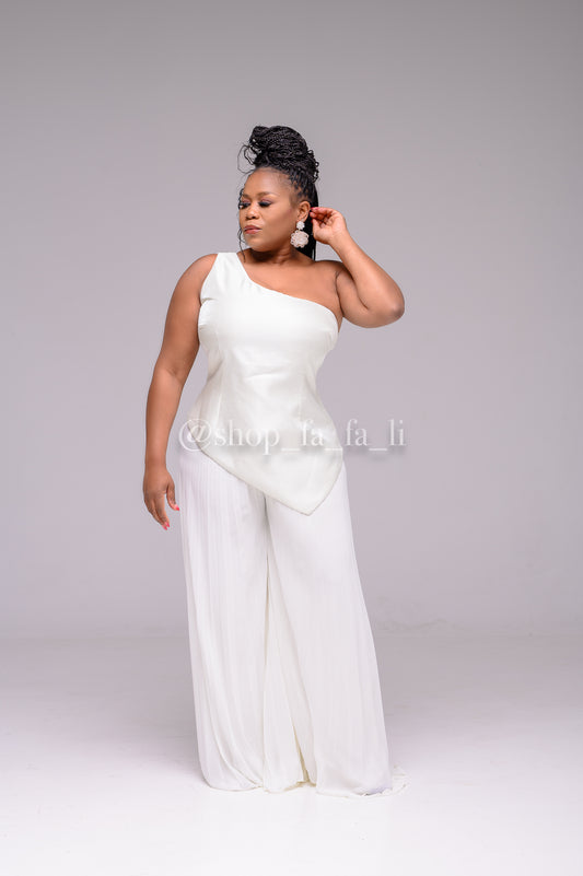 White Pleet Jumpsuit