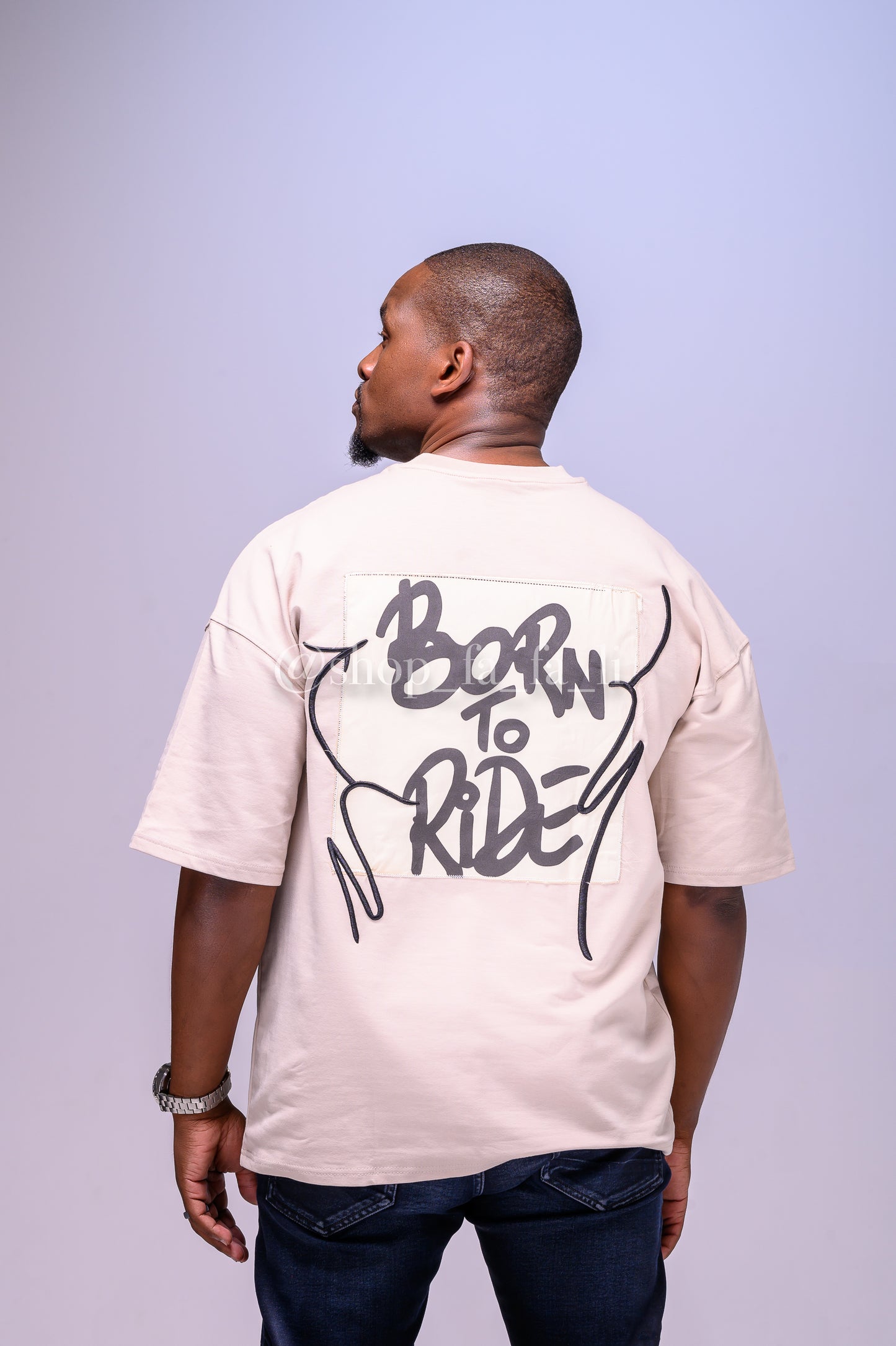 T-shirt  -Oversized Fit Born to Ride